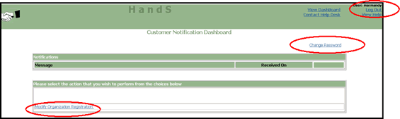 Screenshot of Customer Notification Dashboard